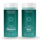Iwi Omega-3 & DHA Omega-3 번들, 30 서빙, Vegan Plant-Based 조류 오메가 3, Krill & Fish Oil Alternative, No Fishy Aftertaste
