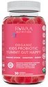 RUWAA NUTRITION Kids Organic Probiotic Gummies for Digestive Health, 면역 지원, 변비, Bloating. 2.5 억 CFU, 딸기 맛, 어린이 연령을위한 Chewable Probiotics 4+, 30ct (1)