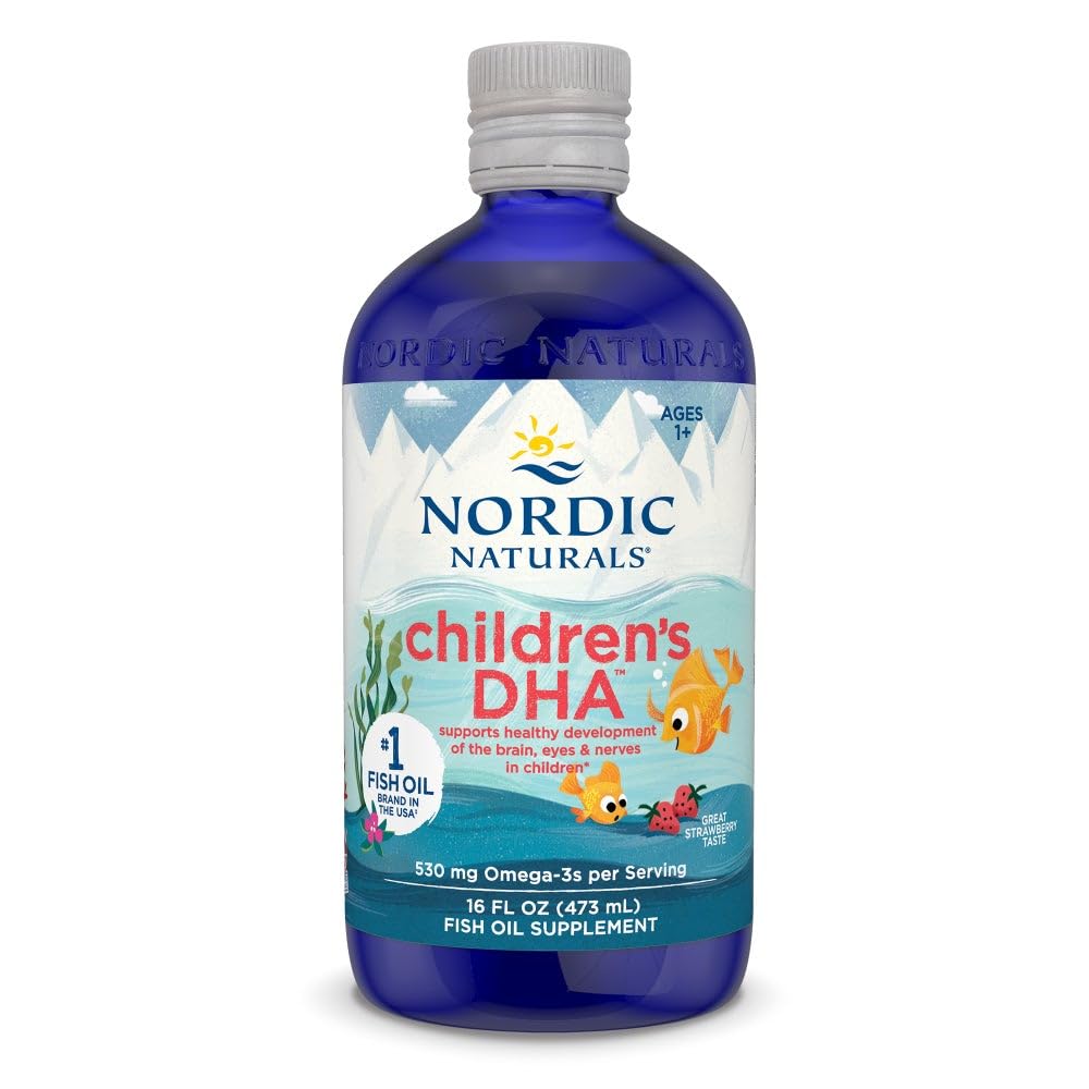 북유럽 자연 어린이 DHA, Strawberry - 어린이를위한 16 온스 - EPA 및 DHA와 530 mg 오메가-3 - 두뇌 개발 및 기능 - 비 GMO - 192 서빙 (팩 2)