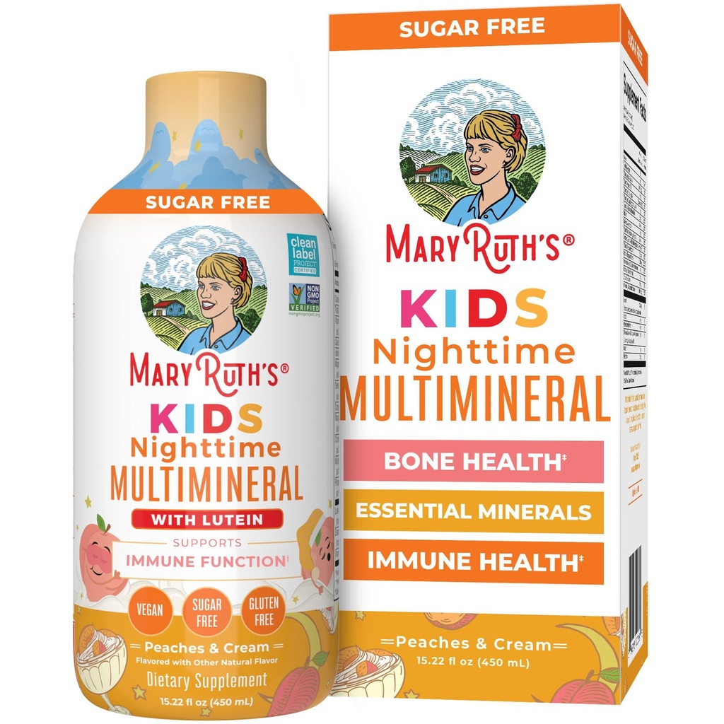 어린이 액체 나이트 타임 다민성 by MaryRuth's | 뼈 건강 | 면역 기능 | Bedtime Supplement | Kids Vitamin | Magnesium | Vegan | Sugar Free | 30-180 서빙 | 15.22 fl oz