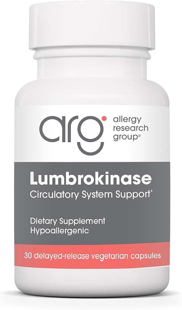알레르기 연구 그룹 Lumbrokinase 보충 - 순환 시스템 지원, 정상적인 범위에서 혈액 순환 이미 - 30 지연 릴리스 채식 캡슐