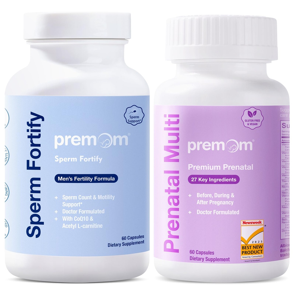 Premom 남성 정자 Fortify 캡슐 - 남성 불임 보충 교재 - 여성 뭉치를위한 예비 비타민 - 그녀의 Multivitamin을위한 개념 - 120 조사
