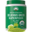 피크 성능 유기 녹색 Superfood 분말. Max Energy와 Athletic Performance를 위한 25+ 유기 성분을 가진 제일 Tasting 최고 녹색 분말. Vegan Keto 녹색 주스 매일 음료