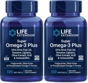 수명 연장 슈퍼 오메가-3 플러스 EPA / DHA 물고기 기름, 참깨 Lignans, 올리브 추출, Krill & Astaxanthin - 심장, 뇌 및 관절 건강 지원 - 글루텐 - 무료, 비 GMO - 120 Softgels, (팩 2)