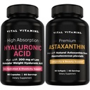 생생한 비타민 순수한 Hyaluronic 산 60 ct + Astaxanthin 60 ct