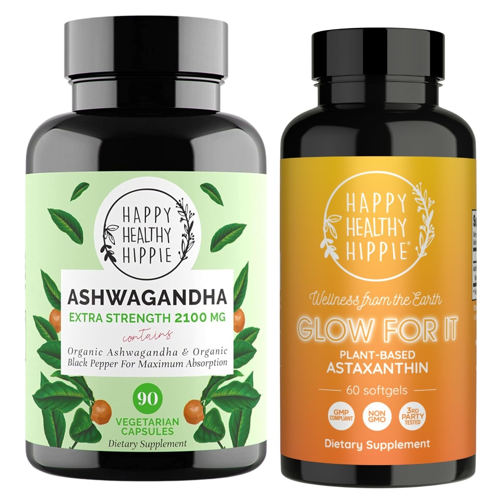 행복한 건강한 Hippie Glow를 위한 그것 Astaxanthin 보충교재 & 유기 Ashwagandha 캡슐