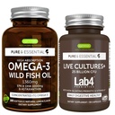 순수한 & 정유 1360mg + 살아있는 Cultures+ Lab4 Probiotics 번들, 1000mg EPA 및 DHA Astaxanthin + 25 억 CFU Lactobacillus Acidophilus & Bifidobacterium 와