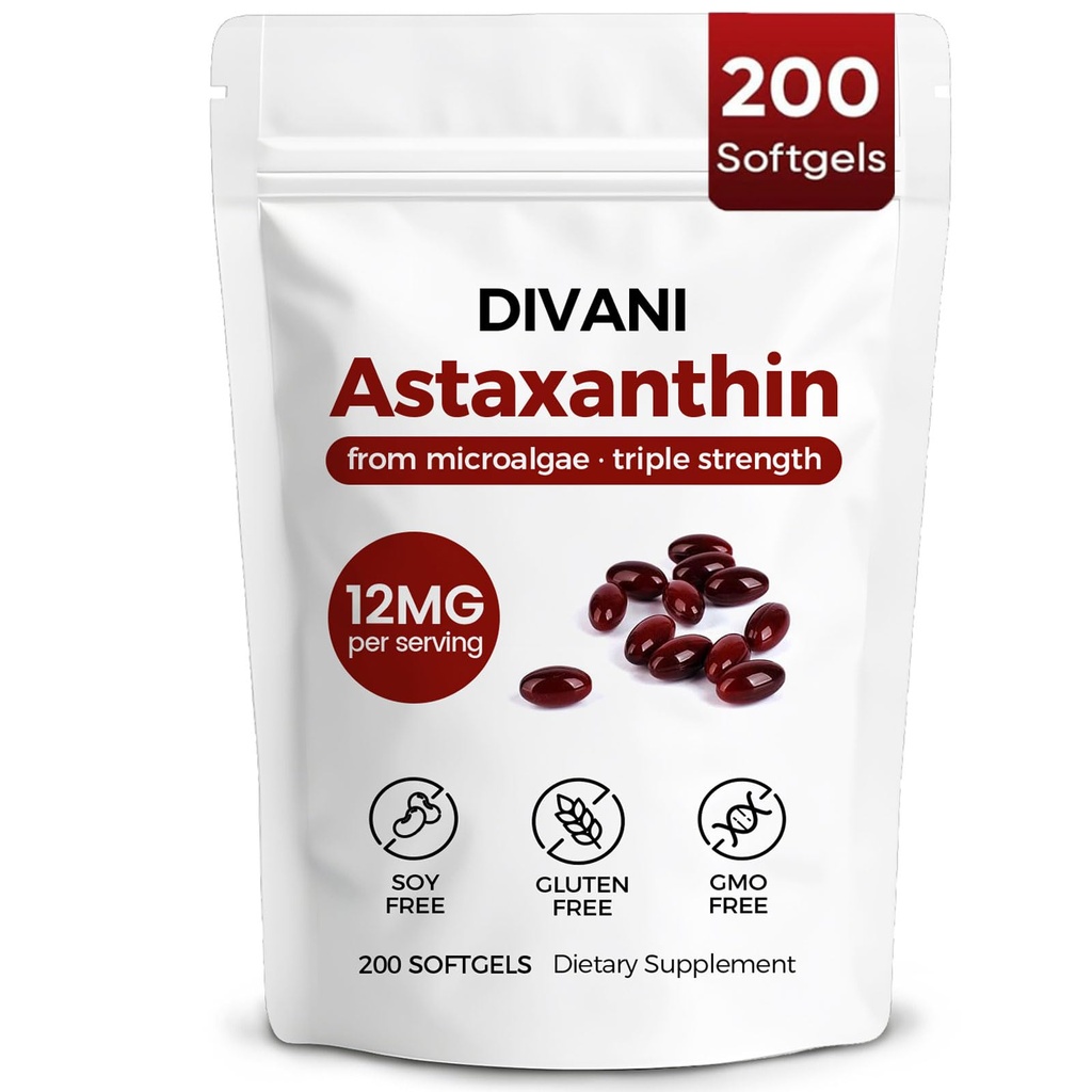 Divani Astaxanthin, 자연 Astaxanthin, 비 GMO, 글루텐 - 무료, Soy 무료, 매일 눈, 피부 지원 (1)