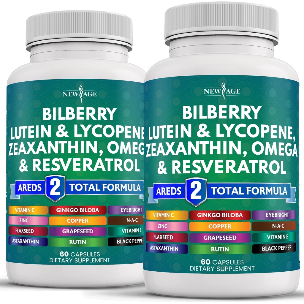 Bilberry 300mg Lutein & Zeaxanthin 40mg Lycopene 40mg Resveratrol 100mg 포도씨 추출물 200mg Astaxanthin를 가진 새로운 나이 눈 건강 비타민 - 눈 비타민 -120 조사