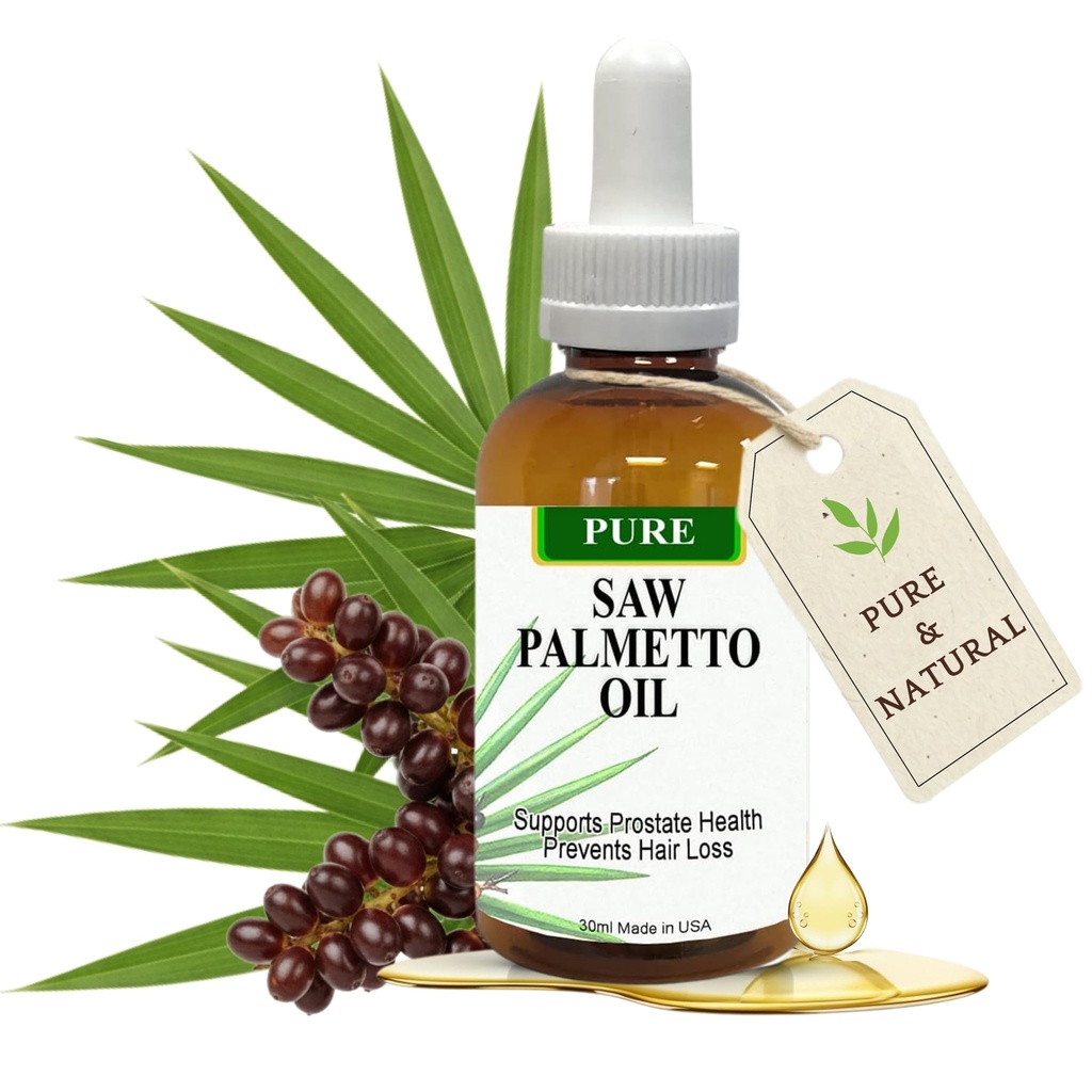 Pure Saw Palmetto Oil – 95-98% 농축 유기 추출물 – Liquid Saw Palmetto for Men & Women – 캡슐 및 분말에 대안 – 1 Fl Oz