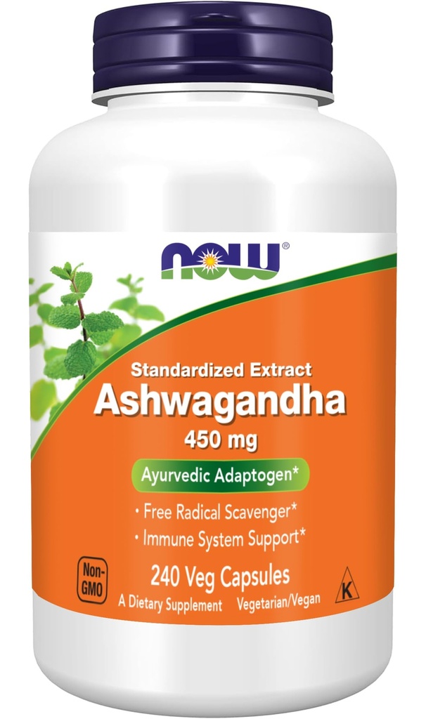 지금 음식 Ashwagandha 추출물 450 mg Vegan, Kosher, 비 GMO - 240 Veg 캡슐,