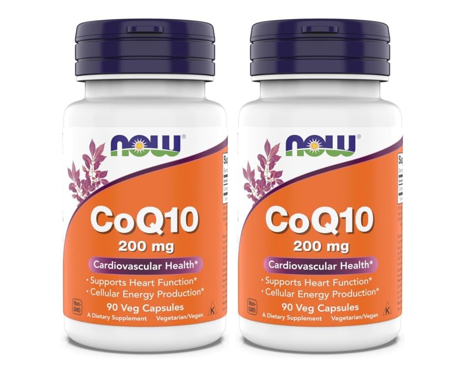 지금 보충 교재 - CoQ10 (Coenzyme Q10) 200 mg의 지원 심장 혈관 건강*, Kosher, Vegan 90 채식 캡슐 (2의 포장)