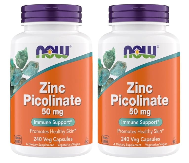지금 보충 교재, 아연 Picolinate 50 mg의 지원 효소 기능, 면역 지원, 비 GMO의 고약, 채식주의자를 위해 적당한 - 240 채식 캡슐 (포장 2)
