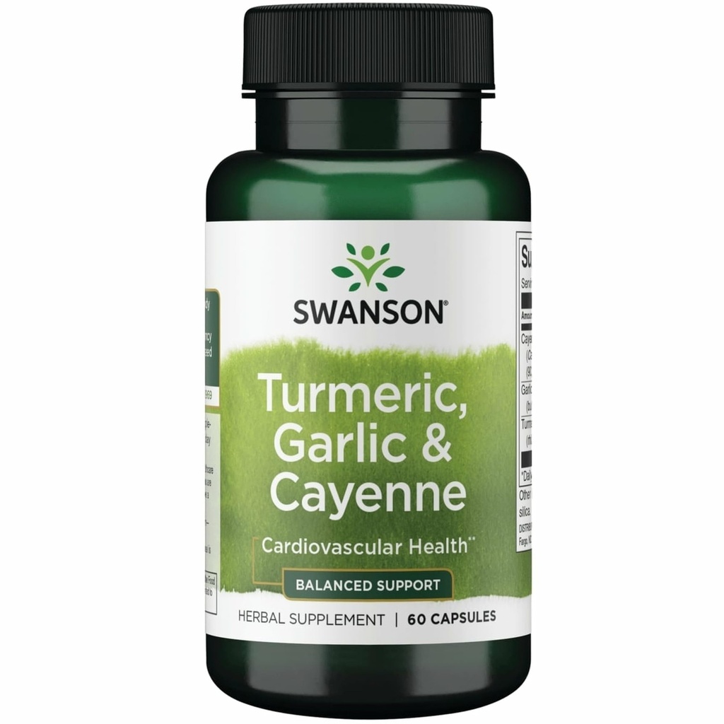Swanson Full Spectrum Turmeric 마늘 및 카이엔 60 캡슐