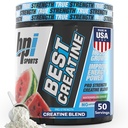 BPI Sports Best Creatine - 남성 및 여성을위한 크레아틴 Monohydrate 분말, Himalayan 소금 - 힘, 펌프, 근육 성장, 근육 정의 - Bloat 없음 - 수박 냉각기 - 50 인분 - 10.58 Ounce