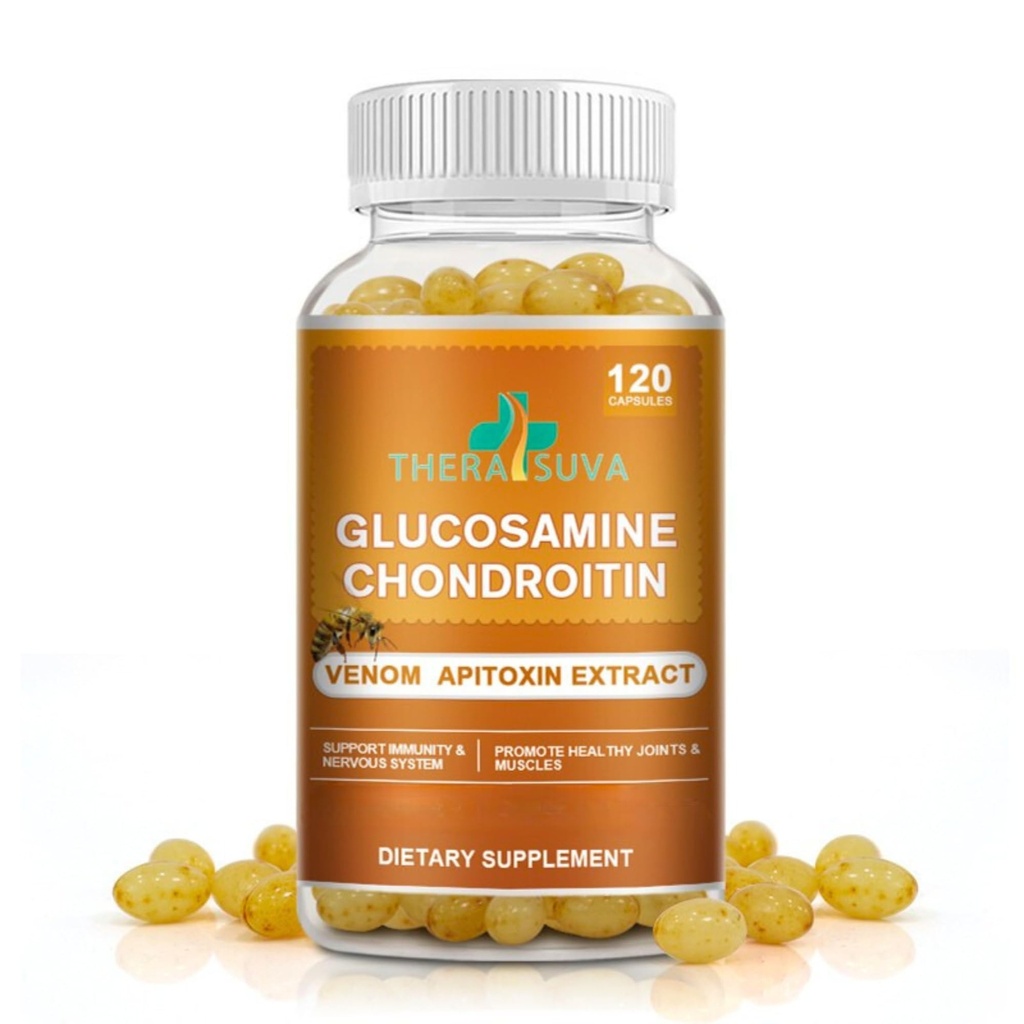 Glucosamine Chondroitin Complex with Raw Honey & Bee Venom - 자연 합동 지원, 이동성 & 융통성 보충교재, 2 달 공급, 120 Softgels