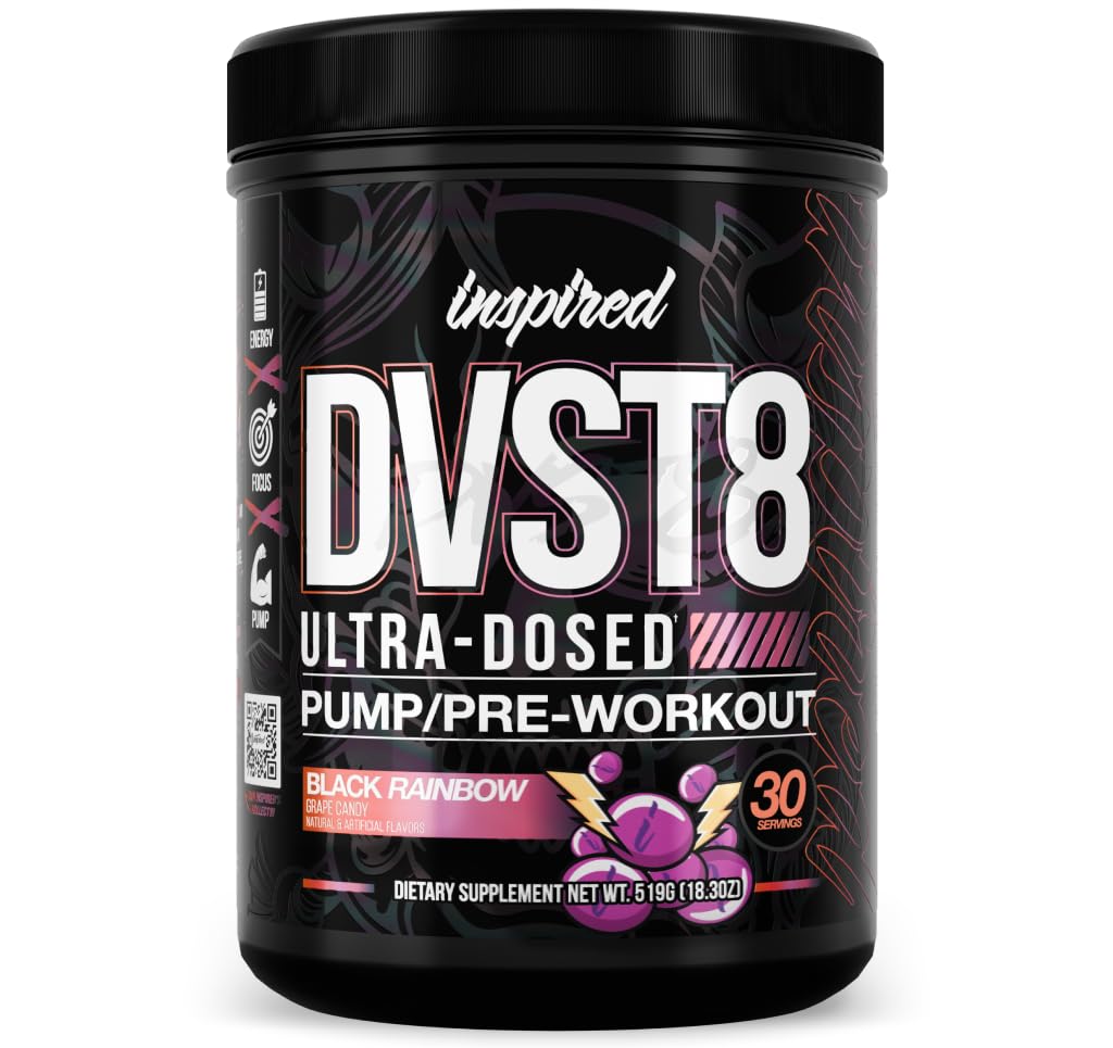 Inspired DVST8 25 Preworkout 분말 - 블랙 레인보우