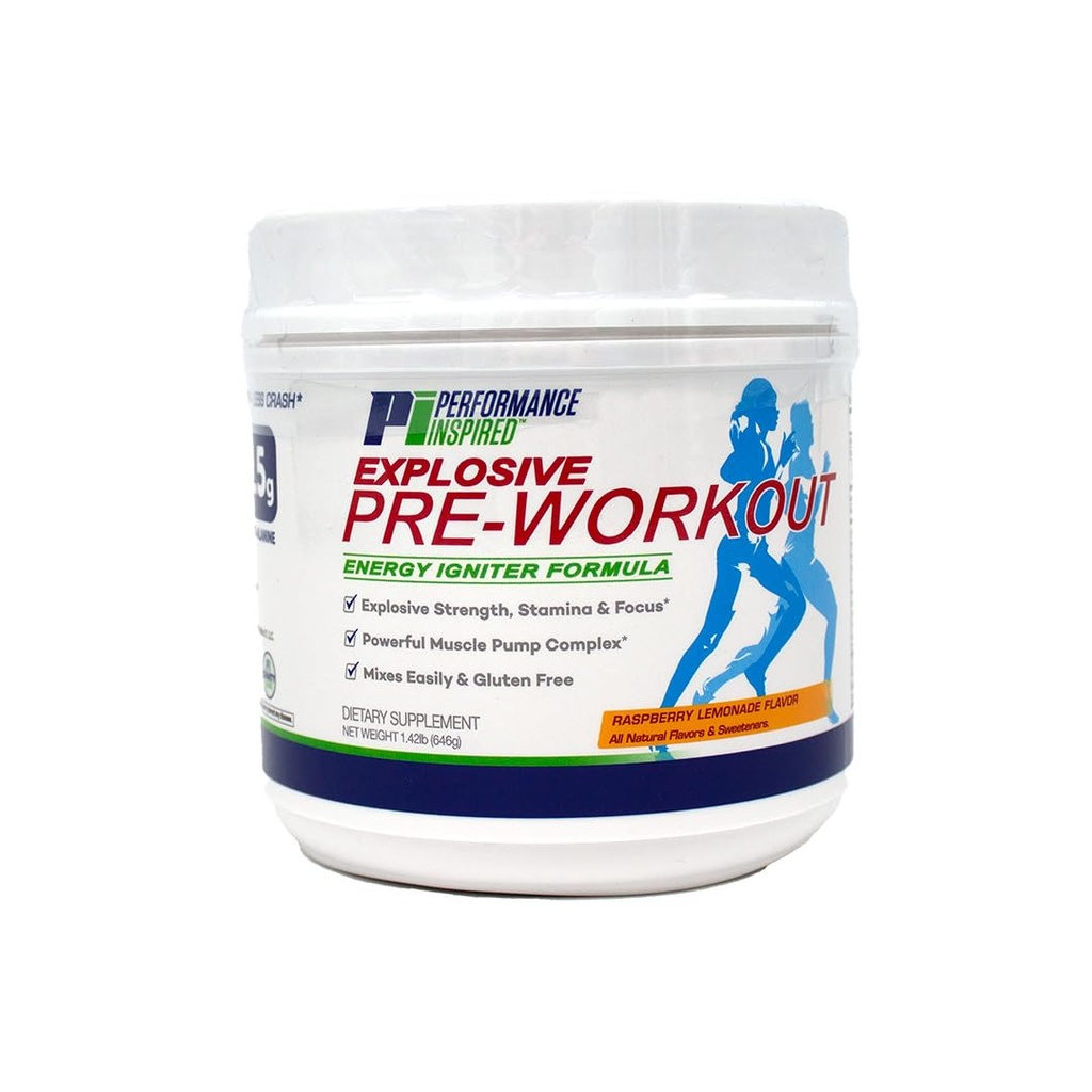 성능 Inspired Nutrition Pre-Workout Powder - 모든 자연 - G-Free & Vegan Formula - Citrulline - Nitrosigine - Green Tea - Arginine - Beta Alanine - Raspberry Lemonade - 23.84 Ounce
