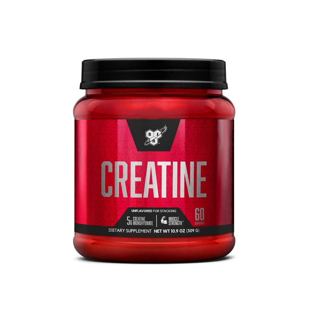 BSN Micronized Creatine Monohydrate 분말, Unflavored Creatine 분말, Micronized, 지원 근육 건물, 지원 근육 힘, 체육관 보충교재, 서빙 당 5g, 서빙 당 5000mg, 60의 서빙