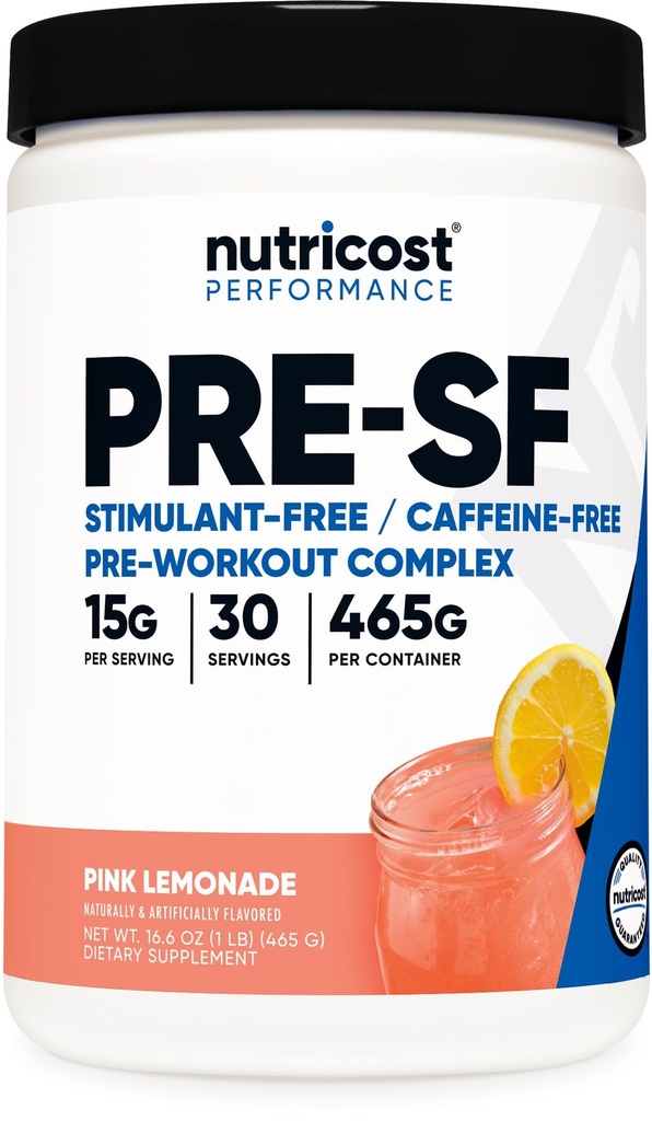 Nutricost Stim-Free 사전 운동, 30 서빙 (핑크 레몬) - 카페인 무료, 자극제 무료, 비 GMO, 글루텐 무료