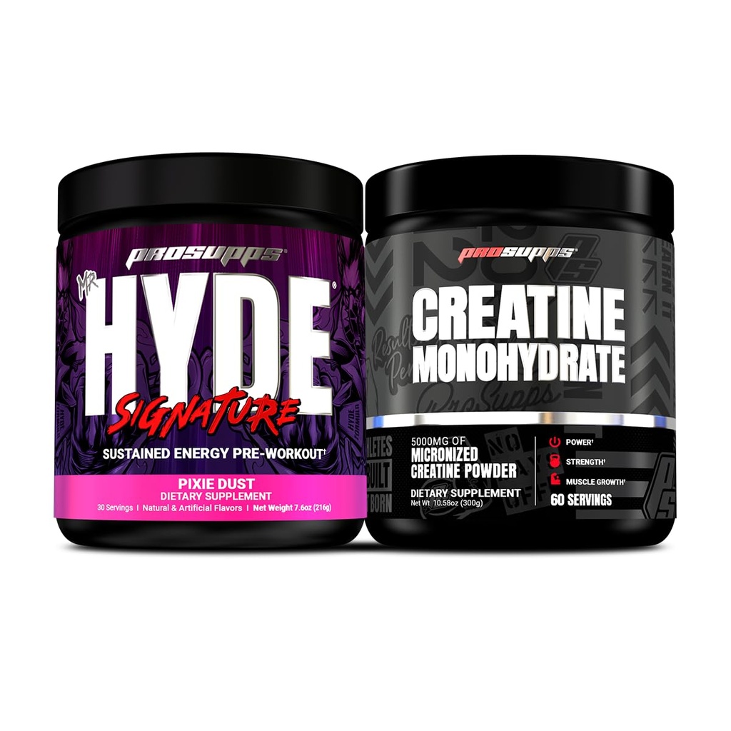 PROSUPPS Hyde 서명은 전 운동, Pixie 먼지 및 Creatine 300 뭉치를 중단했습니다