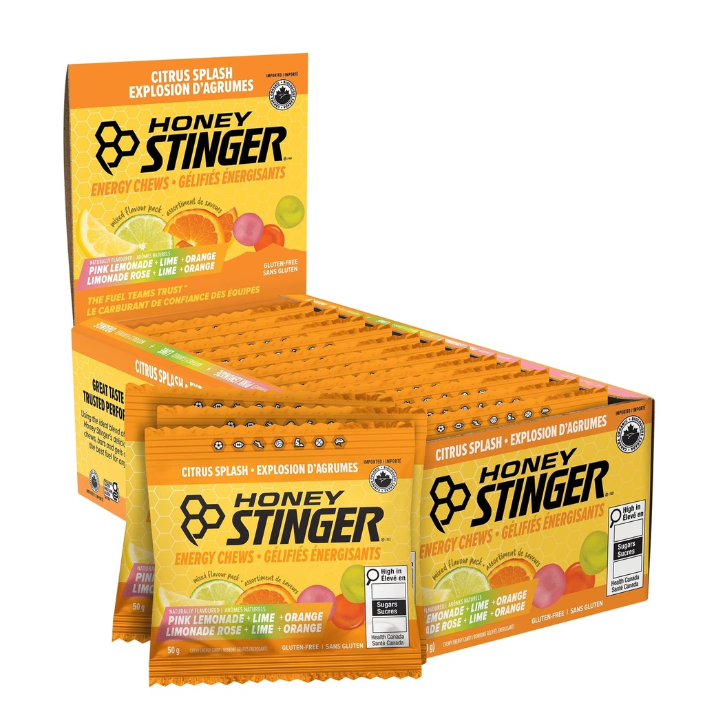 꿀 Stinger 유기 밀감속 스플래시 에너지 Chews, 글루텐 무료 & 카페인 무료, 운동, 실행 및 성능, 홈 & 체육관, 사전 및 중간 운동을위한 스포츠 영양, 21.6 Ounces (12 팩)