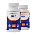 비공식 NAC 보충 N-Acetyl-L-Cysteine (NAC) 우유 이틀 50:1 추출물 - 지원 면역, 호흡기, 간 건강, 서빙 당 1200 mg, 120 Veg 캡슐 - 2 팩