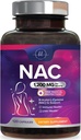 N-Acetyl-L-Cysteine 봉사 당 NAC 보충교재 - 1200mg - 강력한 산화 방지제를 가진 최선 흡수 면역성이 있는 지원 - 호흡 & 간 건강 지원 - Gluten는 미국 - 120의 캡슐에 넣었습니다