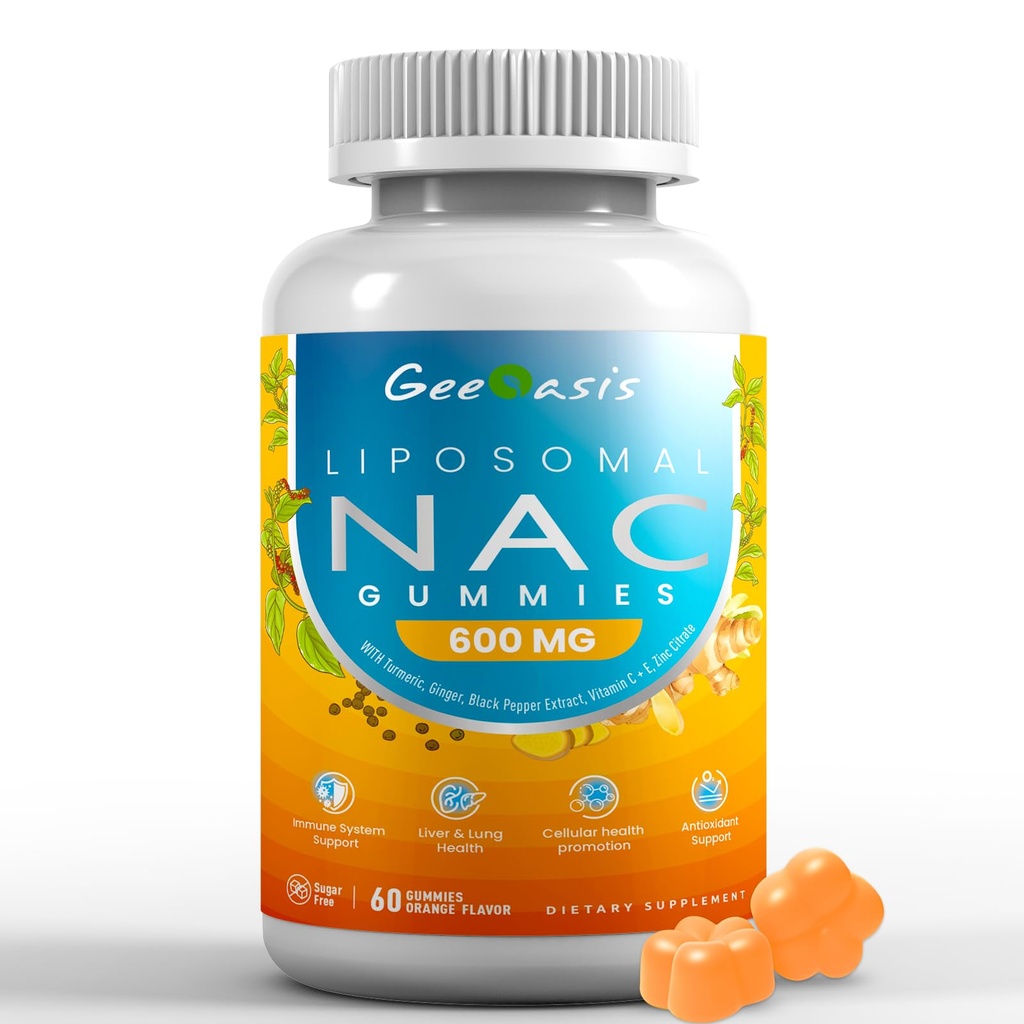 Liposomal NAC Gummies 600mg의 아이들 & 성인을 위한 N 아세틸 Cysteine 보충교재, 거위, 빙어, 까만 고추, 면역, 간결 & 렁 지원, 산화 방지제, 설탕 자유로운 파인애플 풍미, 60 조사