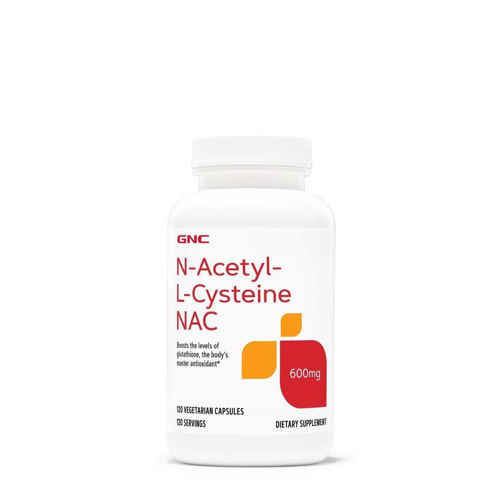 GNC N-Acetyl-L-Cysteine NAC 600mg - 120 채식 캡슐 (120 서빙)