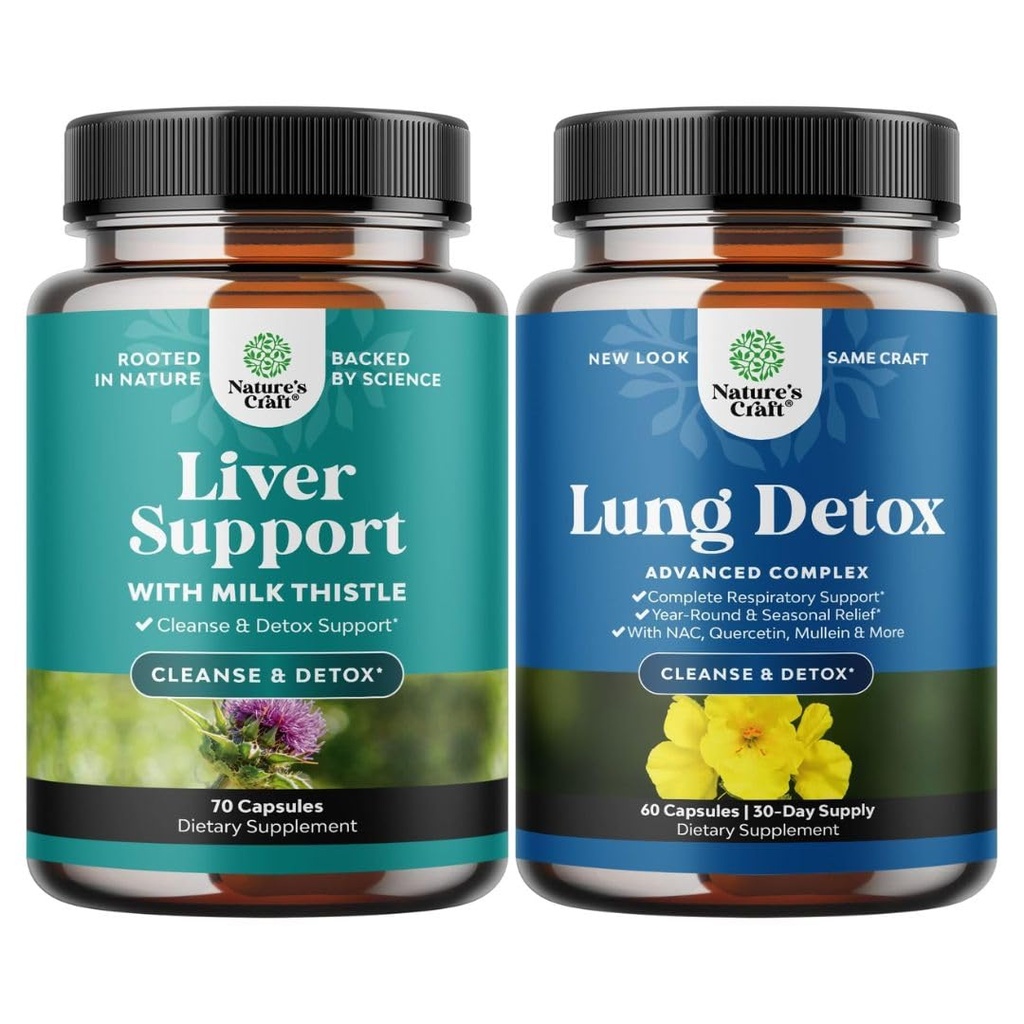 Liver Cleanse Detox & Repair의 번들 - Beetroot & Artichoke 및 Lung Detox Mullein 잎 캡슐과 NAC Quercetin & Cordyceps 추출물을 가진 Digestion & Immune 건강을 위한 우유 이틀 보충교재