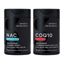 스포츠 연구® 산화 방지제 지원 팩 - N-Acetyl L-Cysteine (NAC) 600mg, CoQ10 100mg는 w/Coconut 기름 & Bioperine - Vegan · 비 GMO · 글루텐 자유로운을 강화했습니다
