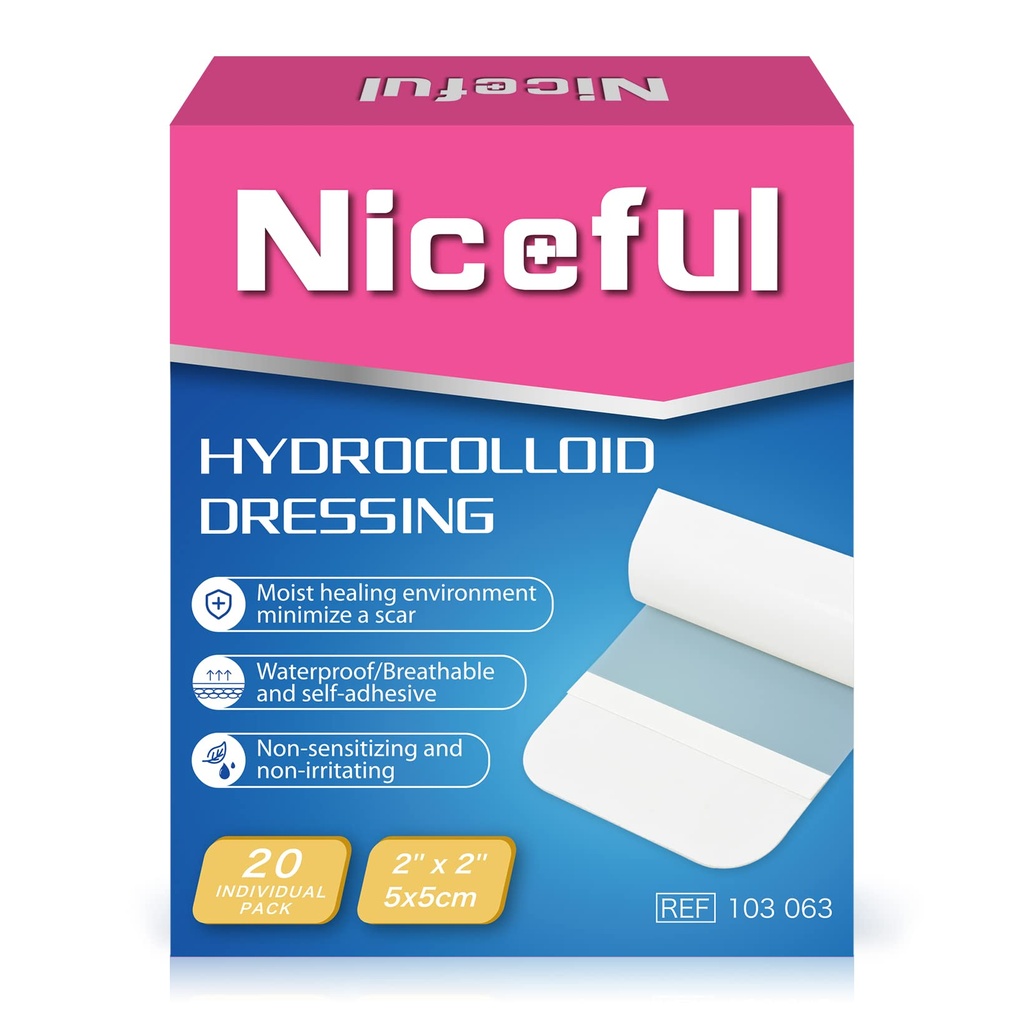 20 조사 Hydrocolloid 붕대 2" x 2", 부상을 위한 부상 드레싱 작은 Hydrocolloid 젤 붕대, 부상 치유 침대 간장
