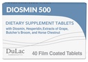 Dulac Diosmin 500, Micronized Diosmin Hesperidin Dietary Supplement 1000mg 서빙 당, 말 Chestnut 추출물, Butcher의 방 & 빨간 포도 추출물, 다리 순환 지원, 이탈리아에서 만드는 40의 정제