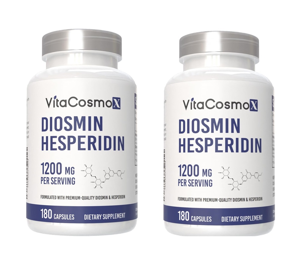 Diosmin Hesperidin 1200 mg Complex, 180 캡슐, Citrus Bioflavonoids 부유한 과일 추출물, 100% 채식주의자, 비 GMO & 글루텐 자유로운 Diosmin 보충 - 2 팩