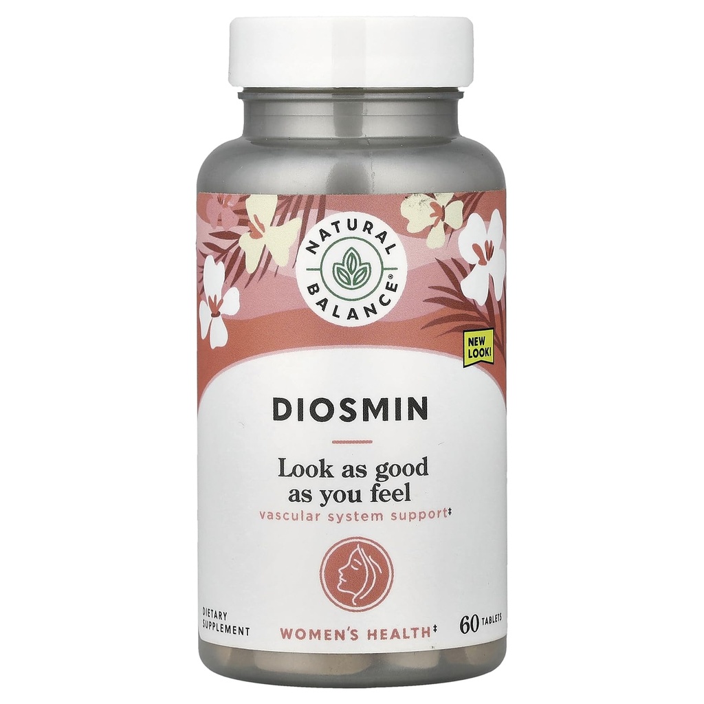 자연적인 균형 Diosmin 500mg - Diosmin Hesperidin 혈액 순환 보충교재 - 순환과 관 지원을 위한 식물 근거한 플라보노이드 보충교재, 실험실 확인된, 60 일 보장, 60의 서빙