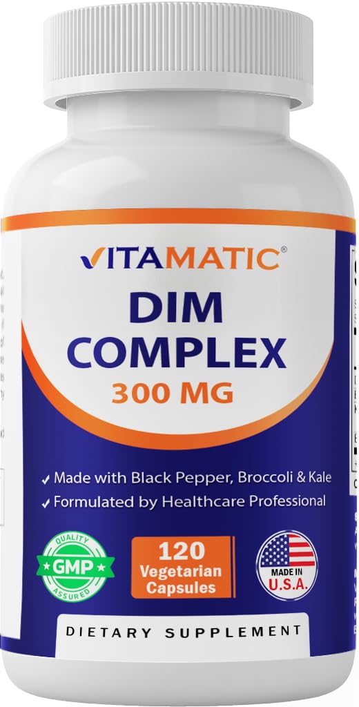 여성 및 남성을위한 비공식 DIM 보충 단지 - 300mg - 120 Veg 캡슐 - 블랙 페퍼, 브로콜리 분말 및 칼 분말 - Non-GMO & 글루텐 무료 - Hormonal Balance 지원