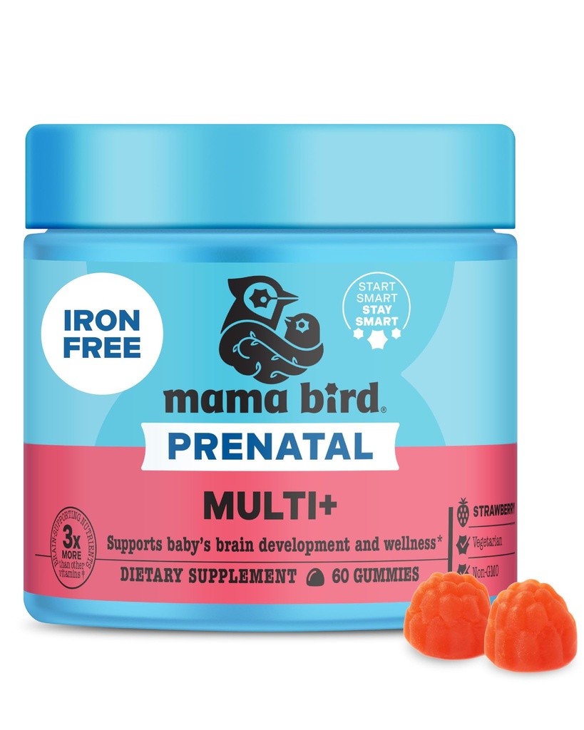 Best Nest Wellness Mama Bird Prenatal Multi Plus - Prenatal Care 보충 지원 뇌 및 소화 건강 - Methylfolate & More - Strawberry, 60 Gummies (30 서빙)와 Vegan Multivitamin