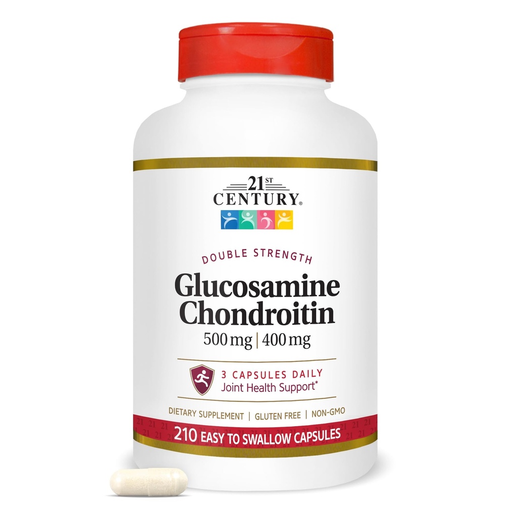 21 세기 글루코사민 Chondroitin 500/400mg - 두 배 힘, cp 210 조사