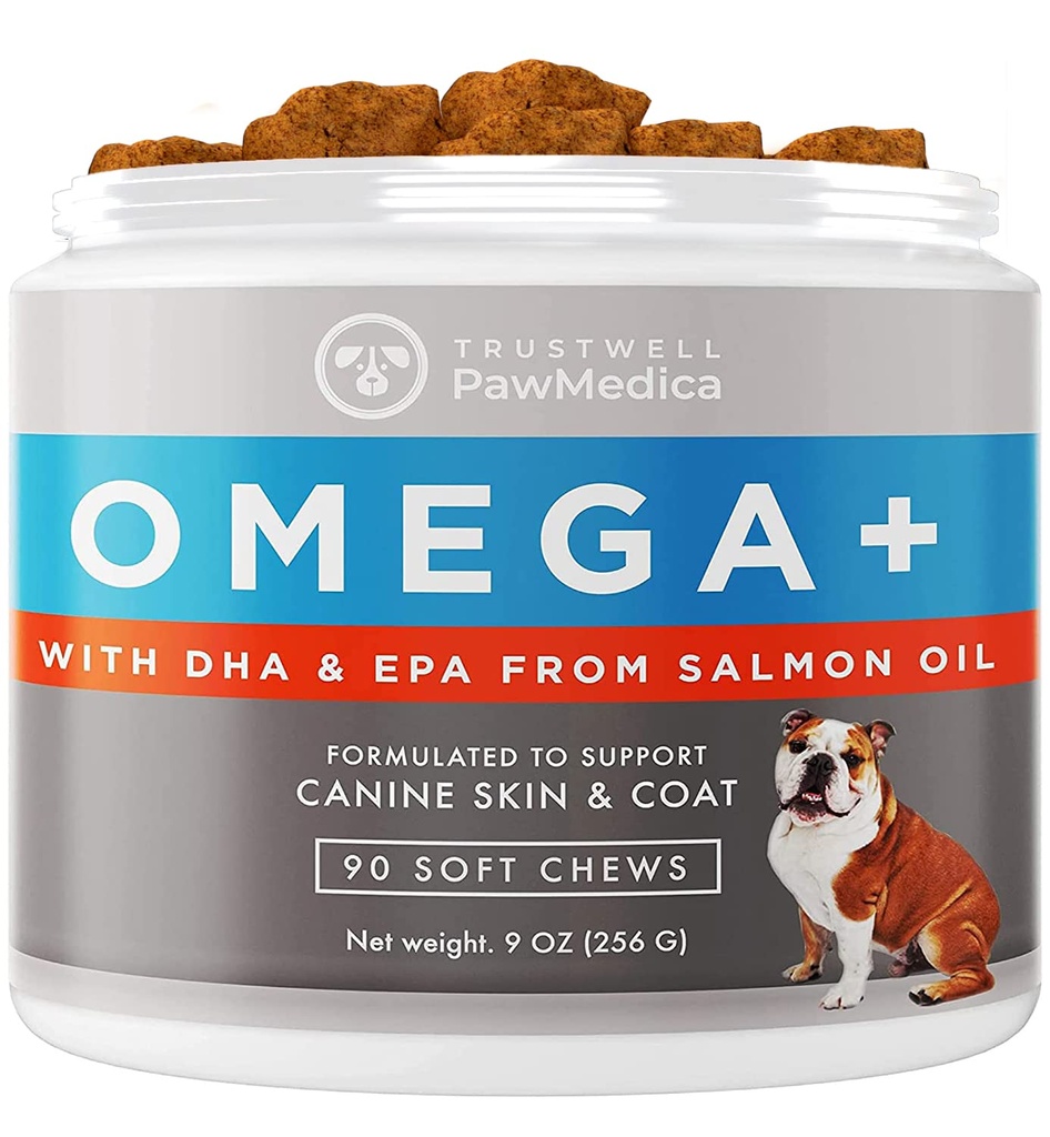 개를위한 PawMedica 오메가 3, 개 피부 및 외투는 개 드라이 스킨, 오메가 3 6 9 비타민 Chews for Dog 알레르기와 함께 도움