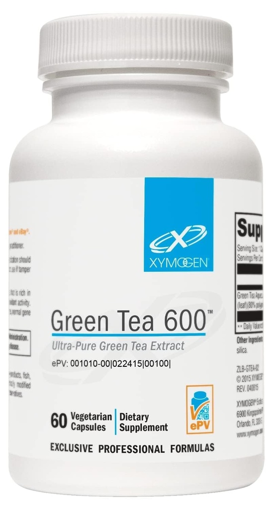 XYMOGEN 녹차 600 - 울트라 순수한 녹차 추출물 캡슐 - 면역 지원 보충교재 - 지원 심장 건강 + 두뇌 건강 - 글루텐 무료, 비 GMO (60 캡슐)