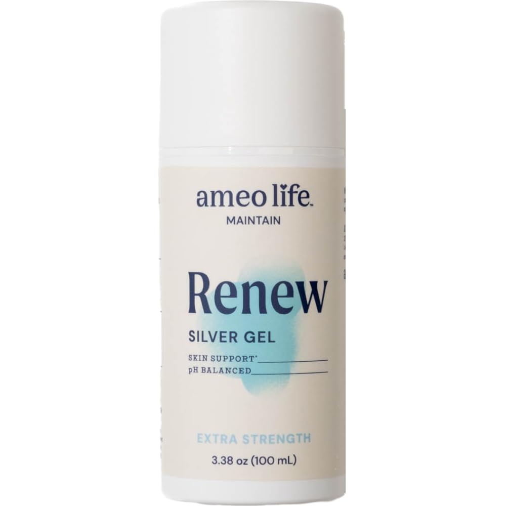 Ameo Life Extra Strength Colloidal Silver Gel 35 ppm - PH Balanced, 건강한 피부를위한 구조화 실버 젤, Minor Cuts, Scrapes & Burns - 회춘을위한 자연 스킨 케어 (100ml)