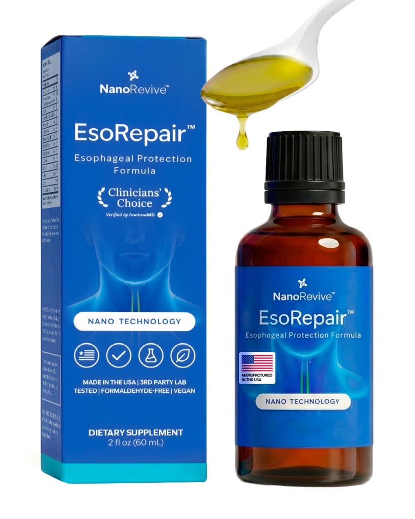 EsoRepair Nano Esophageal & Stomach 건강은 남자 & 여자를 위해 보충합니다 - 소화 안락 - Slippery Elm Bark, 아연 L Carnosine & 알로에 Vera 추출물 - 비 GMO & 낙농장 자유로운
