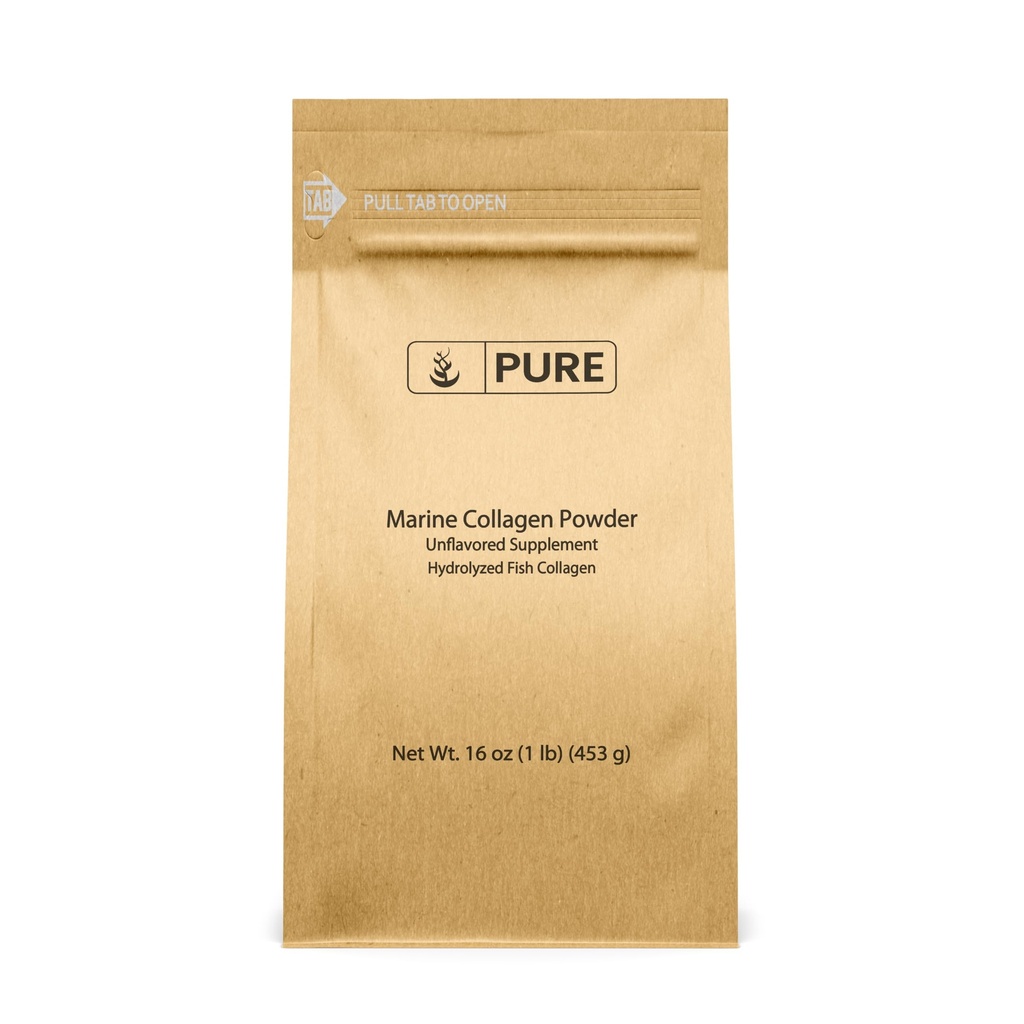 순수한 본래 성분 바다 교원질 분말 (1개 lb) 자연적인 & Unflavored, 단백질 펩티드, Resealable 부대