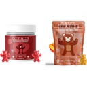 크레아틴 Monohydrate Gummies 번들 – Strawberry & Peach | 5000mg Per 서빙 | 슈가프리, 글루텐 프리 & 할랄 | 180 Gummies Total (2 x 90 Count) | 남성용