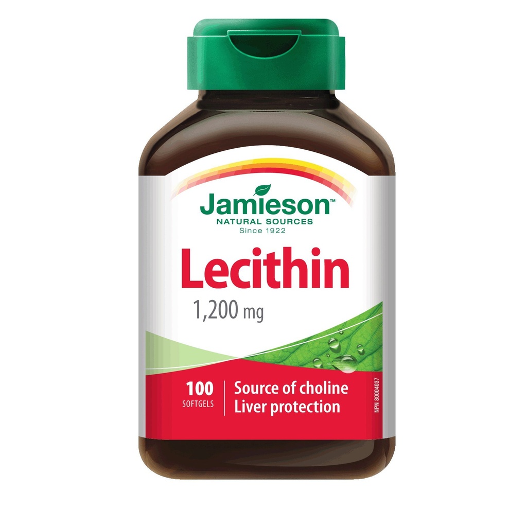 Jamieson Lecithin 1,200 mg, 100 Softgels - Choline Liver 보호의 소스