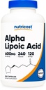 서빙 당 Nutricost 알파 Lipoic 산 600mg, 240 캡슐 - 글루텐 무료, 채식 캡슐, 콩 무료 & 비 GMO