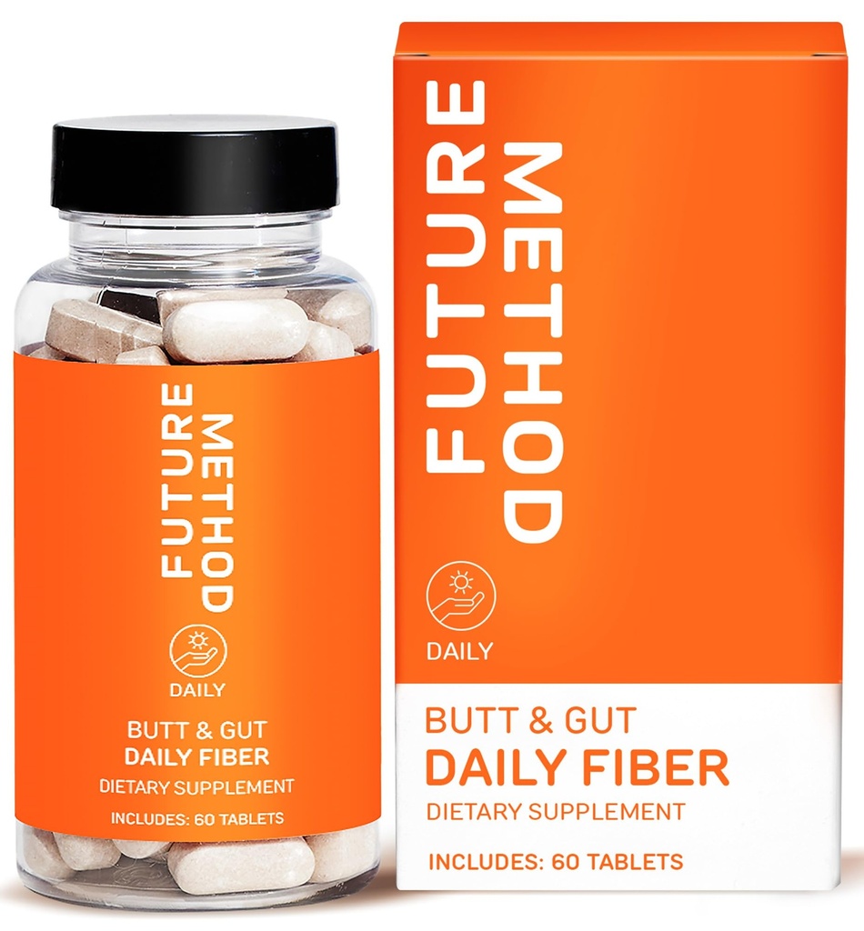 FUTURE METHOD 섬유 보충교재, Acacia 및 Digestion (60ct)를 위한 Psyllium Husk 섬유 알약