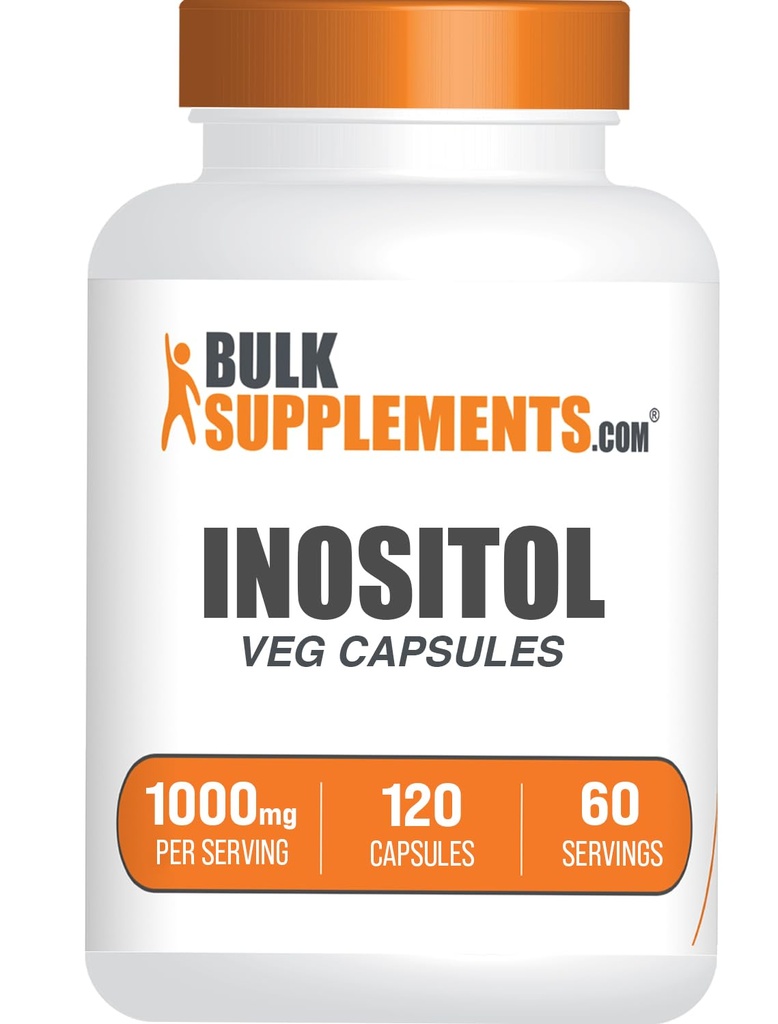 BulkSupplements.com Inositol 캡슐 - 비타민 B8, 전반적인 웰빙을위한 Inositol 1000mg - 글루텐 무료, 서빙 당 2 캡슐, 120 개 (팩 1)