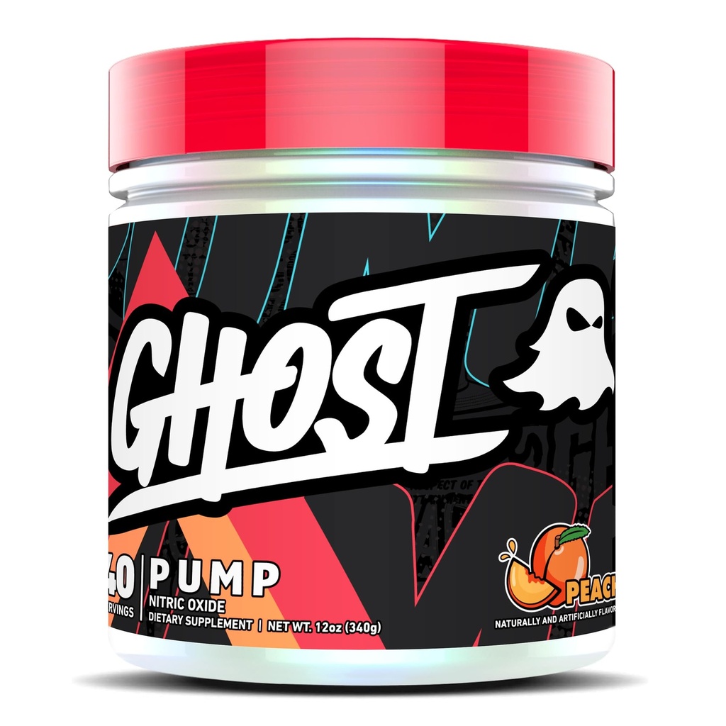 GHOST 펌프 니트로 산화물 분말, 복숭아 - 40 서빙 - Sugar-Free & Stim-Free Pre-Workout 보충제 - L-Citrulline, Arginine Nitrate & L-Glutathione - Soy & Gluten-Free, Vegan
